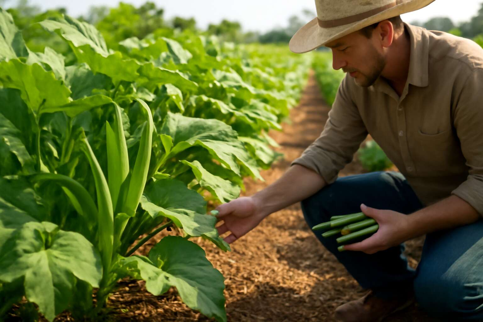 organic farming of okra