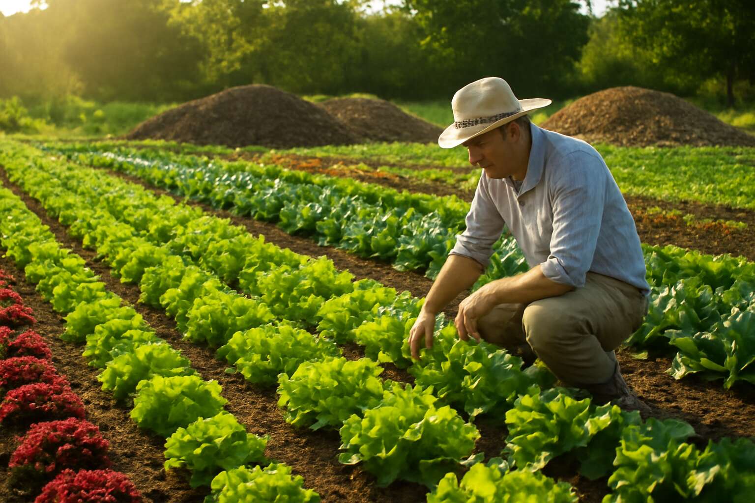 organic farming is grown without what 2 things
